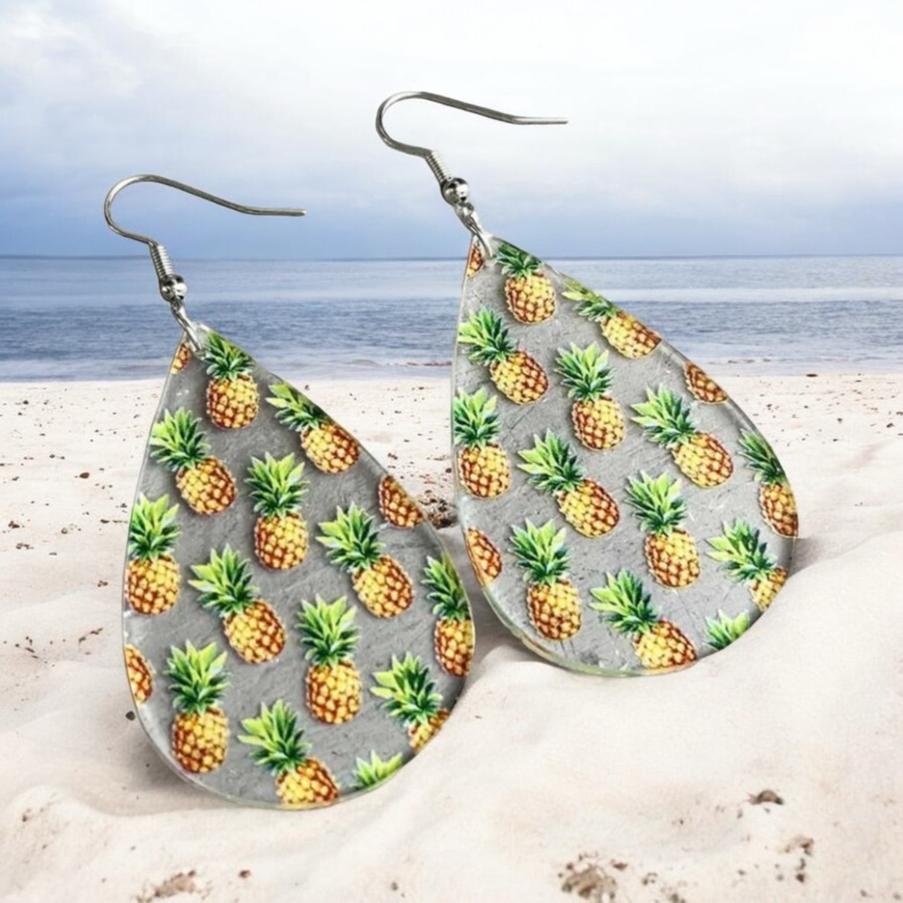 Tropical Pineapple Drop Earrings